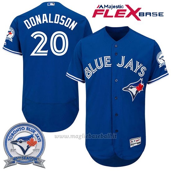 Maglia Baseball Uomo Toronto Blue Jays Josh Donaldson 20 Flex Base 40 Anniversario